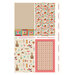 Panel #2 featuring four vintage inspired floral blocks that can be used to create dish towels, and text with the days of the week along the side