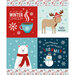 White panel with blocks filled with charming designs of snowflakes, animals, seasonal text, and other winter motifs.