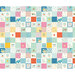 The full image of a multicolored patchwork print featuring fabrics from the Cotton Nook collection by Riley Blake Designs and various encouraging phrases.