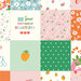 An 8x8 swatch of a multicolored patchwork print featuring fabrics from the Cotton Nook collection by Riley Blake Designs and various encouraging phrases.