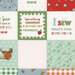 An 8x8 swatch of a multicolored patchwork print featuring fabrics from the Cotton Nook collection by Riley Blake Designs and various encouraging phrases.