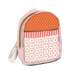 Version 2 of the backpack, showcasing orange polka dot fabrics and pink cherry fabrics.