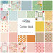 A grid collage of bright fabrics included in the Cotton Nook Fat Quarter Set from Riley Blake Designs.