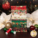 A stack of the fabrics included in the Adorn collection, with a christmas tree and ornaments and poinsettias and thread.