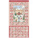 Cardinal red Advent Calendar featuring a beautifully decorated country house and trees.