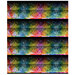black fabric featuring florals in a gradient of rainbow colors.
