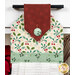 A closer look at the top of the hanging towel, demonstrating fabric colors and print details.