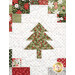 A super close up on one of the patchwork trees, showcasing fabric and top quilting details.
