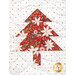 A super close up on one of the patchwork trees, showcasing fabric and top quilting details.