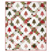 The completed Evergreen Quilt colored in red, white, and green fabrics from the Berry & Pine collection by Moda Fabrics, isolated on a white background.