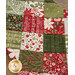 A close up shot of the fusible patchwork design, colored in the elegant Berry & Pine collection.