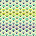 An 8" x 8" swatch of the green, aqua, and ultramarine scallop design. 