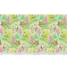 A full repeat of the fabric. A pink fabric with seahorses, underwater snakes, and salmon pink fish in a colorful, green and aquamarine coral reef