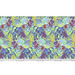 A full repeat of the fabric. A ultramarine fabric with seahorses, underwater snakes, and hot pink fish in a colorful, green and aquamarine coral reef