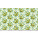 A full repeat of the fabric. A white fabric with a lime green and aqua damask pattern made from ocean life, and lime green hammerhead sharks 