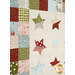A stylized shot of the edge and the patchwork stars, showcasing piecing and top quilting details.