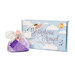The completed birthstone angel next to a sky blue box that says "Birthstone Angel Pincushion Kit"