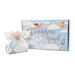 The completed birthstone angel next to a sky blue box that says "Birthstone Angel Pincushion Kit"