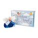 The completed birthstone angel next to a sky blue box that says "Birthstone Angel Pincushion Kit"
