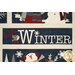 A close up on the appliqué lettering "Hello Winter" while a bird in festive gear flies across the scene.