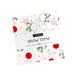 Fabric bundle titled Snow Time from Moda Fabrics, featuring red, white, and green fabrics with a Christmas theme.