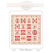 Front of the First Blooms Quilt pattern depicting a digital example of the finished quilt with tulip blocks and a floral border