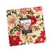 A square bundle of cream, red, green, and black Christmas themed fabric, labeled Moda Fabrics.