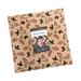 A square bundle of autumn themed fabric, labeled Moda Fabrics.