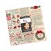 A square bundle of tan, green, red and black Christmas themed fabric, labeled Moda Fabrics.
