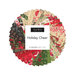 Colorful fabric swatches in tan, green, red, and black with Christmas themes, labeled Holiday Cheer from Moda Fabrics.