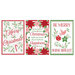 Digital image of three white tea towels, with festive details and Christmas themed text in the middle