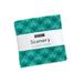 Mini charm pack precuts with a white label and moda logo