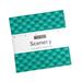 Charm pack precuts from the collection with a white label and moda logo