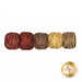 A top-down shot of the threads rolled together in a line, isolated on a white background.