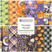 A fabric collage featuring glow-in-the-dark halloween designs from the collection Moonlight Mischief by Shelly Comiskey. 