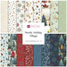 A collection of festive fabric patterns featuring snowflakes, reindeer, and holiday motifs, titled Nordic Holiday Village.