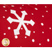 A super close up shot of the snowflake appliqué.
