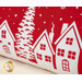 A super close up of the red winter village fabric.