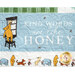 A super close up on one of the panel blocks, featuring pooh bear and the text, "kind words are like honey."