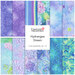 A stacked collage of bright fabrics included in the Hydrangea Dream FQ Set.