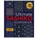 Front of The Ultimate Sashiko Sourcebook Embroidery book, featuring different geometric patterns.