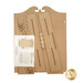 The unfinished wood pieces and instructions that come in the kit to build the large Quiltkeeper, isolated on a white background.