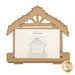 The unfinished Distressed Nativity Stable in its packaging and isolated on a white background.