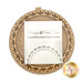 The unfinished Round Wood Décor Frame - Teardrop with instructions.