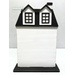 The fully assembled and painted City House #3 Cross Stitch Display Backer, staged on a white tabletop.