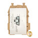 The unfinished and disassembled Victorian City House Cross Stitch Display Backer with instructions, isolated on a white background.