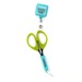 A shot of the scissor lanyard holding a pair of scissors to show its function, isolated on a white background.