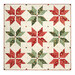The completed Vintage Stars Quilt colored in Good Tidings fabrics, isolated on a white background.