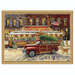 Completed colorful cross stitch featuring of the Route 66 Christmas Diner.