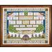 Completed colorful cross stitch featuring of the Family Tree.